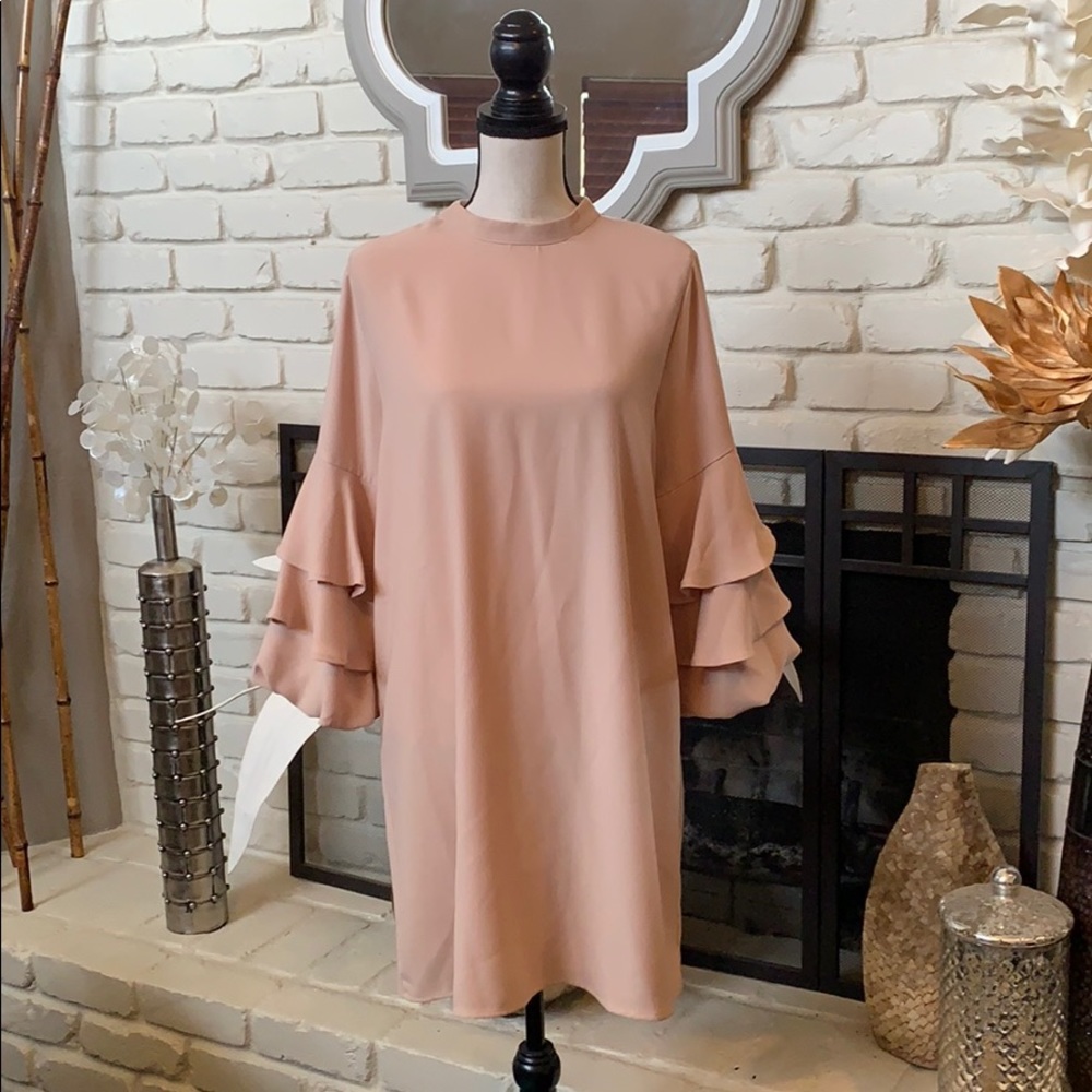 Zara gorgeous blush pink fun flirty dress!
